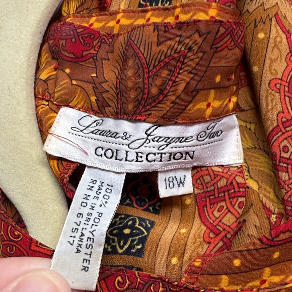 Laura and Jayne Two2 Piece Long Sleeve Skirt Set 80’s Size 18W 16W - Picture 11 of 14